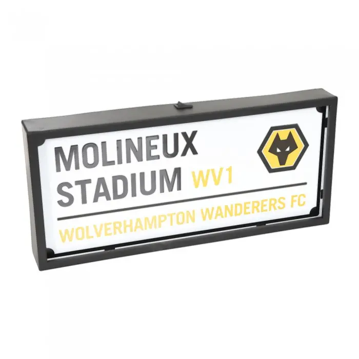 Wolverhampton Wanderers Store | Shop Official Street Sign Light Box Wolves Gear